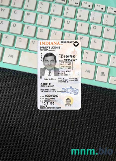 USA Indiana prawo jazdy poniżej 21 lat photolook, w pełni edytowalny